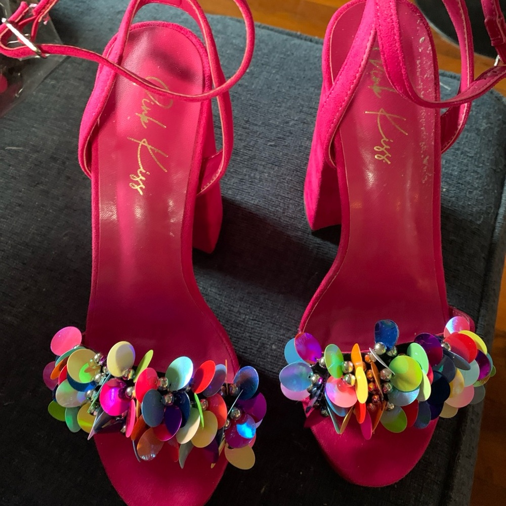 Fashion Nova Pink Pom-Pom Heels